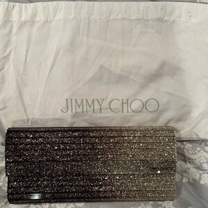 Jimmy Choo Acrylic Glitter Degrade Clutch Black Champagne
